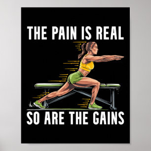 Bulgaarse Squat Oefening Bodybuilding Fitness Werk Poster