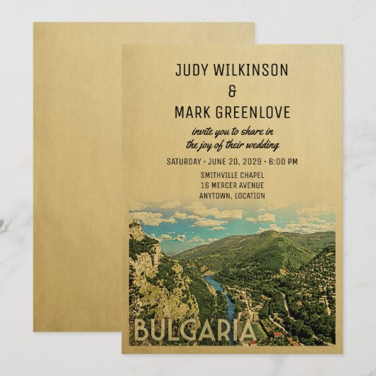 Bulgaarse uitnodiging tot huwelijk (Voorkant / Achterkant)