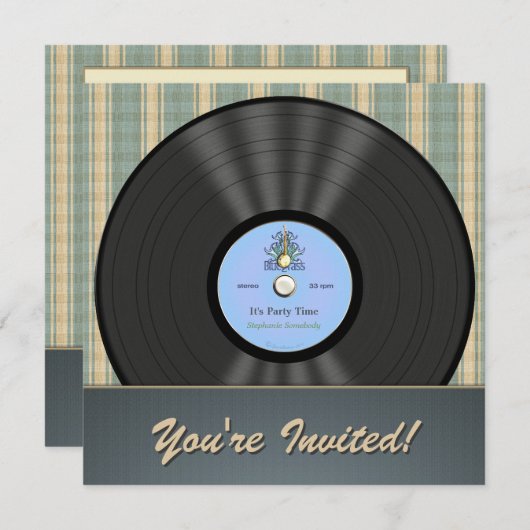 bulgaarse Vinyl Record-uitnodigingen Kaart (Voorkant / Achterkant)