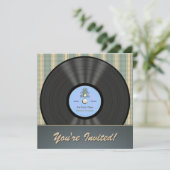 bulgaarse Vinyl Record-uitnodigingen Kaart (Staand voorkant)