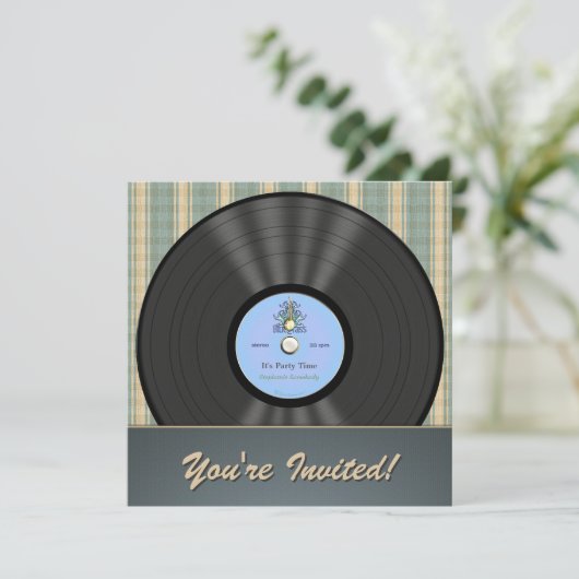  bulgaarse Vinyl Record-uitnodigingen Kaart (Staand voorkant)