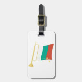 Bulgaarse vlag en bazuin bagagelabel (Voorkant verticaal)