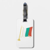 Bulgaarse vlag en bazuin bagagelabel (Achterkant verticaal)