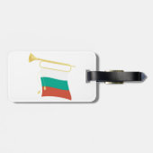 Bulgaarse vlag en bazuin bagagelabel (Achterkant horizontaal)