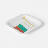 Bulgaarse vlag en bugel papieren bordje (Gebogen)