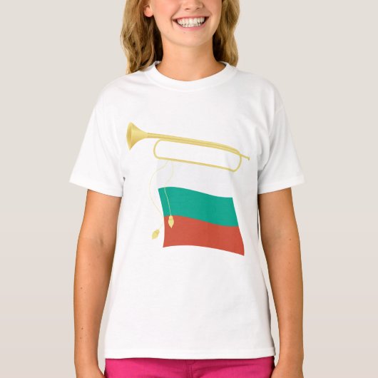Bulgaarse vlag en bugel t-shirt (Voorkant)