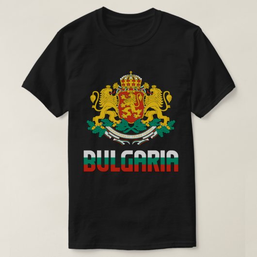 Bulgaarse vlag en wapenschild t-shirt (Design voorkant)