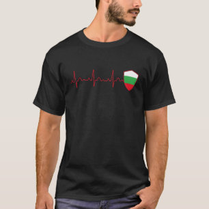 Bulgaarse Vlag Hartslag EKG Patriottisch Nationaal T-shirt