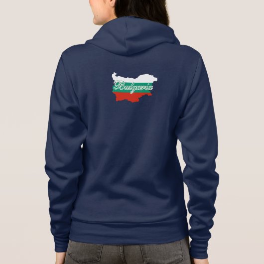 Bulgaarse vlag kaart, achterkant hoodie (Achterkant)