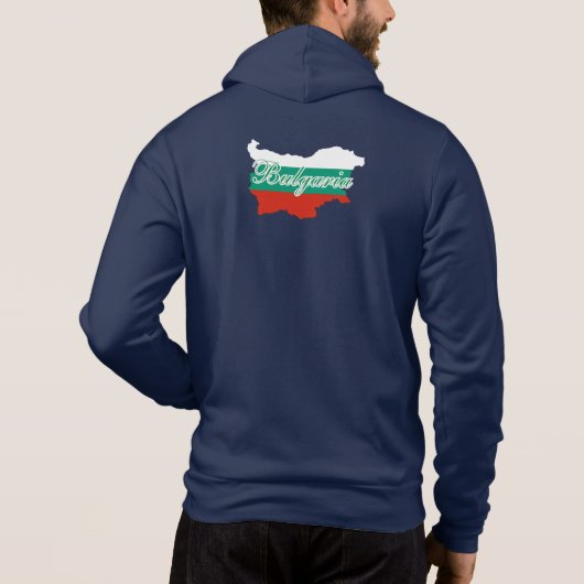 Bulgaarse vlag kaart, achterkant hoodie (Achterkant)