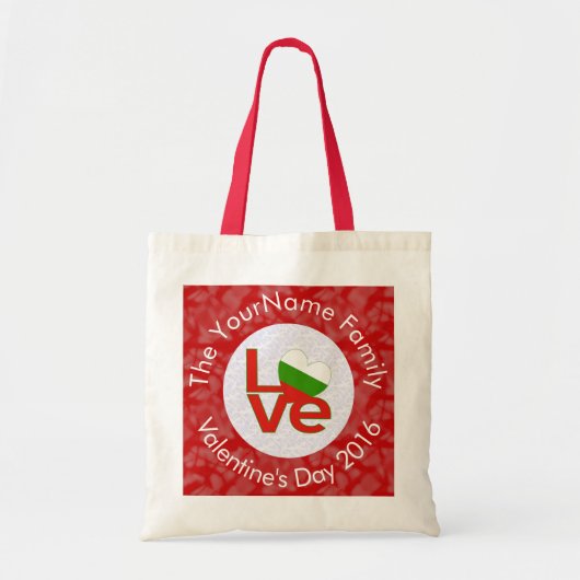 Bulgaarse vlag Rode letters houden wit op rood Tote Bag (Voorkant)