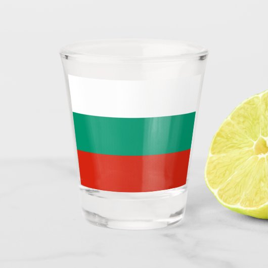 Bulgaarse vlag shot glas (Voorkant)