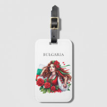 Bulgaarse Vlag Traditie Folklore Vrouw Rode Rozen