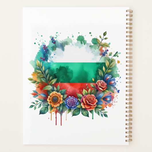 Bulgaarse Vlag Traditie Folklore Vrouw Rode Rozen Planner (Achterkant)