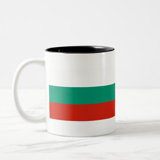Bulgaarse vlag tweekleurige koffiemok (Links)