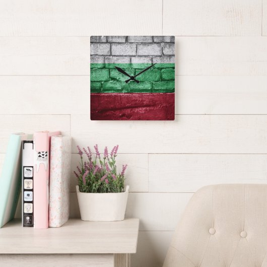 Bulgaarse vlag vierkante klok (Leeskamer)