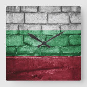 Bulgaarse vlag vierkante klok (Voorkant)