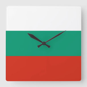 Bulgaarse vlag vierkante klok
