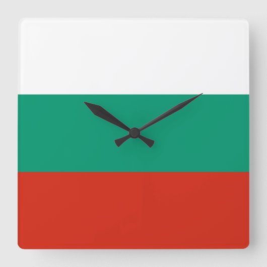 Bulgaarse vlag vierkante klok (Voorkant)