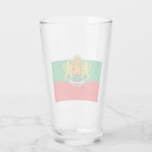 Bulgaarse vlag + wapenschild glas (Achterkant)