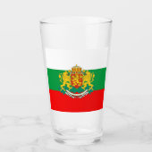 Bulgaarse vlag + wapenschild glas (Voorkant)