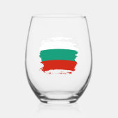 Bulgaarse vlag wijnglas zonder voet (Voorkant)