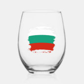 Bulgaarse vlag wijnglas zonder voet (Achterkant)