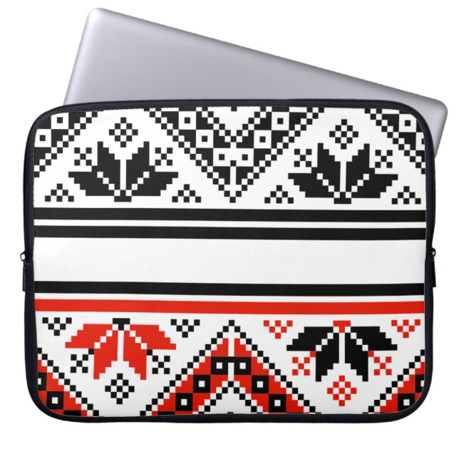 Bulgaarse volkskunst laptop sleeve (Voorkant)