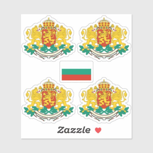 Bulgaarse wapenschild en vlaggen sticker (Vel)