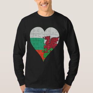 Bulgaarse Welsh Flag Heart T-shirt
