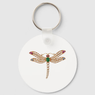 BULGARI DIAMOND DRAGONFLY. BEAUTIEF BLEMEN SLEUTELHANGER