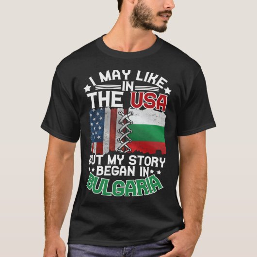 Bulgaria American Flag USA Bulgarian Roots T-shirt (Voorkant)