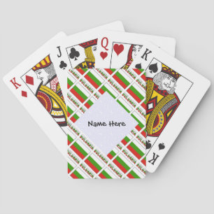 Bulgaria and Bulgarian Flag Tiled with Your Name Pokerkaarten