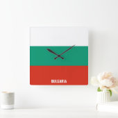 Bulgaria National Flag Patriotic Vierkante Klok (Huis)