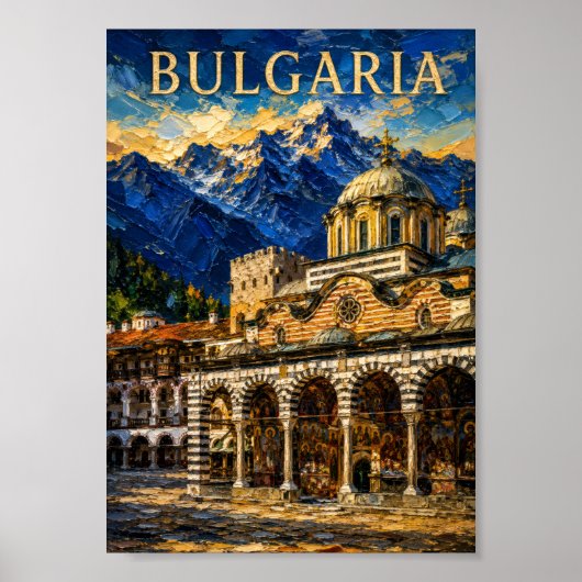 Bulgaria: Scenic Rila Monastery Art Souvenir Poster (Voorkant)