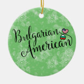Bulgarian American Hearts Christmas Tree Ornament (Voorkant)