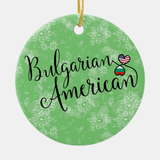 Bulgarian American Hearts Christmas Tree Ornament (Voorkant)