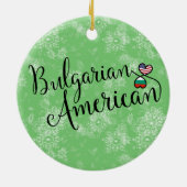 Bulgarian American Hearts Christmas Tree Ornament (Achterkant)