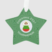 Bulgarian Engel Kerstvlag Gepersonaliseerd  Ornament (achterkant)