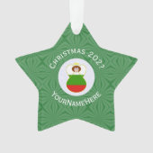 Bulgarian Engel Kerstvlag Gepersonaliseerd  Ornament (voorkant)