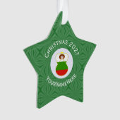 Bulgarian Engel Kerstvlag Gepersonaliseerd  Ornament (voorkant)