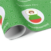 Bulgarian Engel Kerstvlag Persoonlijk Cadeaupapier (Rol Hoek)