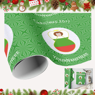 Bulgarian Engel Kerstvlag Persoonlijk  Cadeaupapier