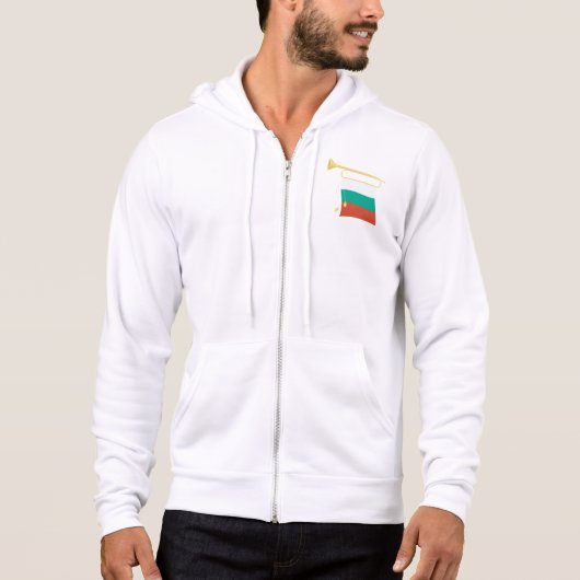 Bulgarian Flag and Bugle Hoodie (Voorkant)