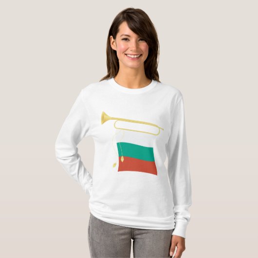 Bulgarian Flag and Bugle T-shirt (Voorkant volledig)
