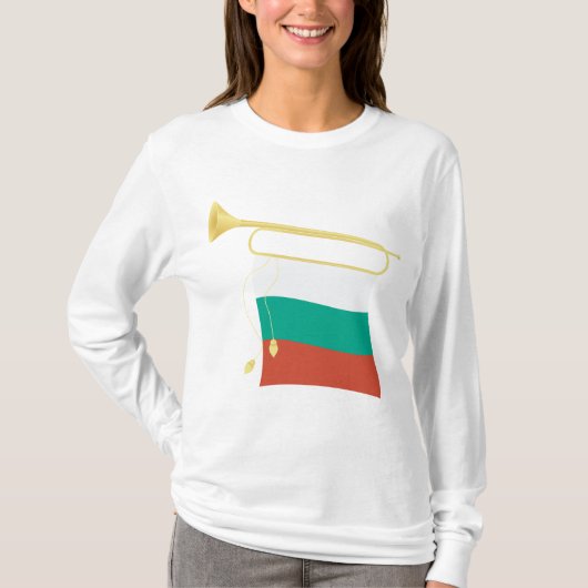 Bulgarian Flag and Bugle T-shirt (Voorkant)
