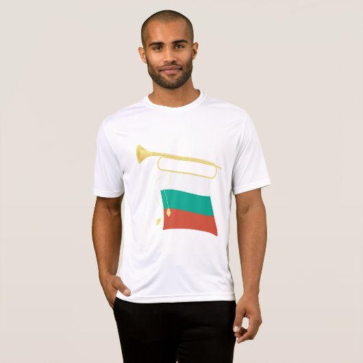 Bulgarian Flag and Bugle T-shirt (Voorkant volledig)