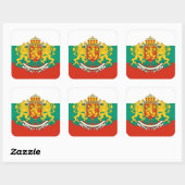 Bulgarian Flag & Coat of Arms, Flag of Bulgaria Vierkante Sticker (Vel)