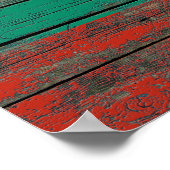 Bulgarian Flag on Rough Wood Boards Effect Poster (Hoek)