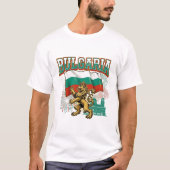 Bulgarian Patriotic Lion with Flag and Fireworks T-shirt (Voorkant)